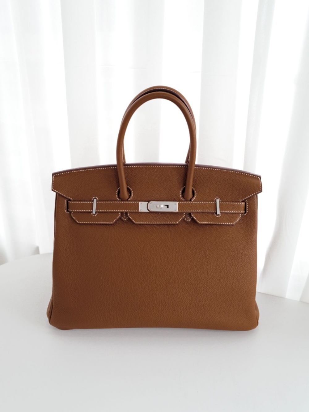 HERMES BIRKIN 35 GOLD TOGO LEATHER
